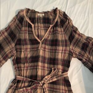 Max Studio Black and Tan Plaid Dress